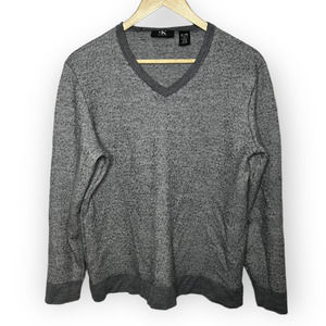 Calvin Klein Men's Gray Italian Yarn V-Neck Fuzzy Texture Pullover Sweater Sz M